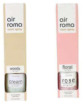 

AirRoma Combo of Rose Original Fragrance Air Freshener Spray 200 ml Cream Wood Fragrance Air Freshener Spray 200 ml