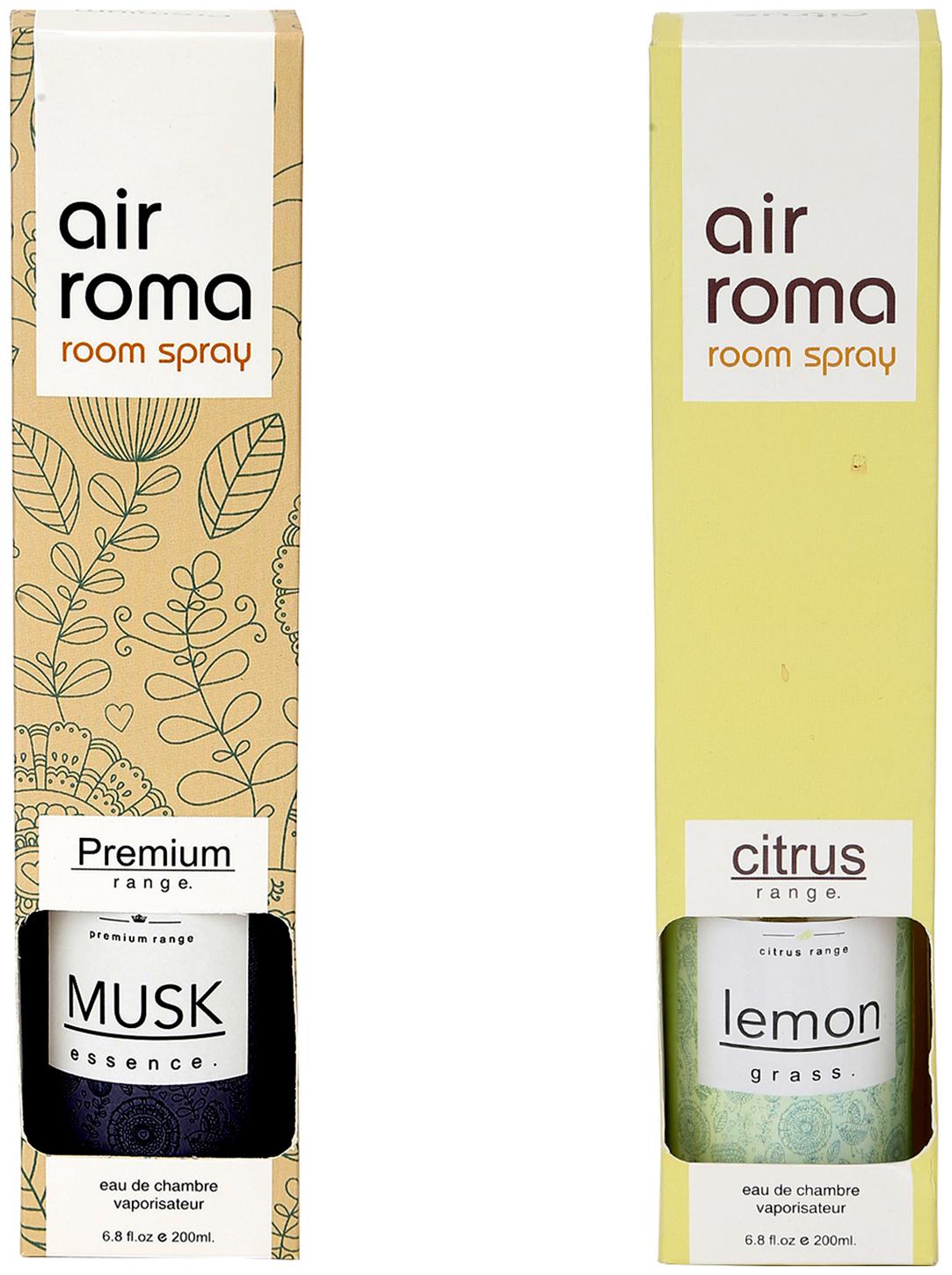 

AirRoma Combo of Musk Fragrance Air Freshener Spray 200 ml Lemon Grass Fragrance Air Freshener Spray 200 ml
