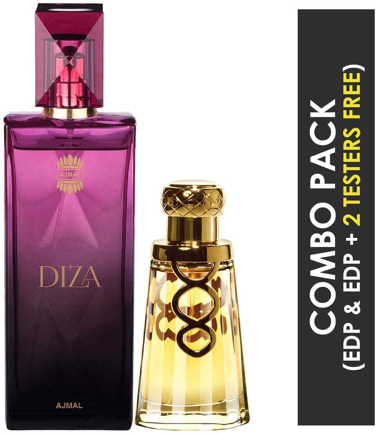 

Ajma Diza EDP Fruity Floral Perfume 100ml for Women and Khallab EDP Woody Oudh Perfume 50ml for Unisex