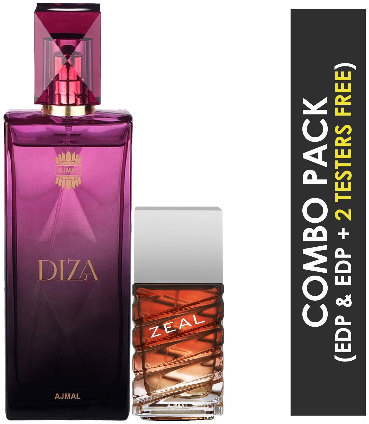 

Ajma Diza EDP Fruity Floral Perfume 100ml for Women and Zeal EDP Aquatic Woody Perfume 100ml for Men