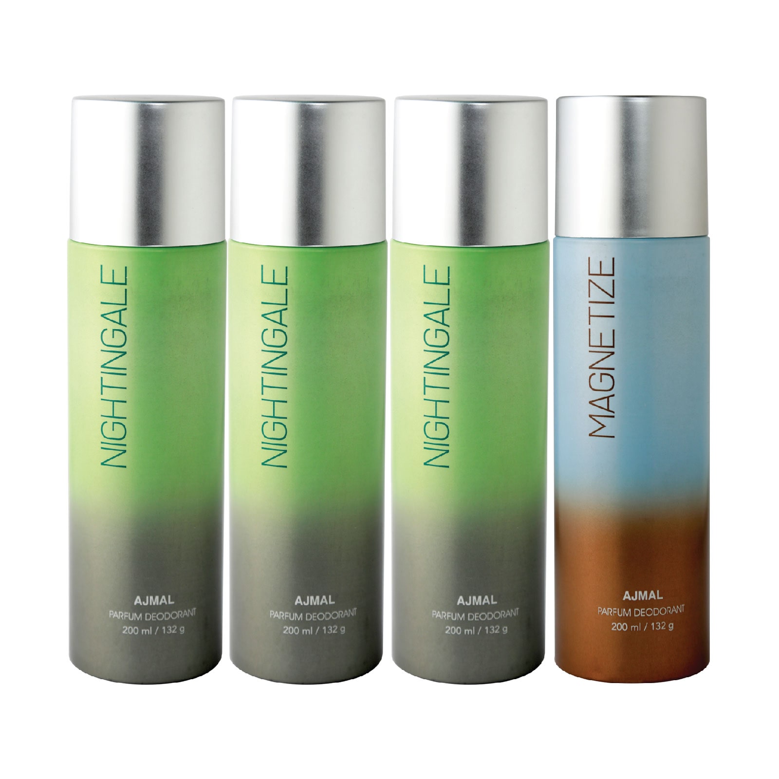 

Ajmal 3 Nightingale 1 Magnetize Deodorant High Quality Deodorant 200ml each (Pack of 4)