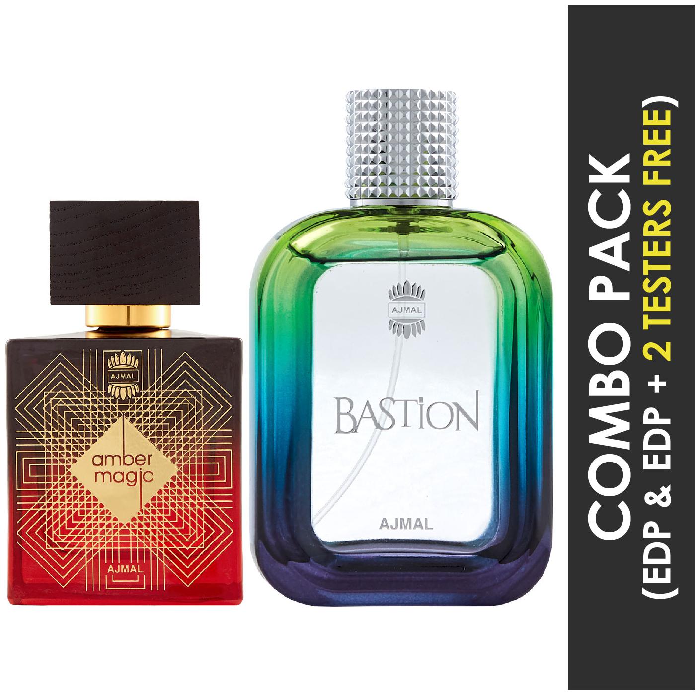 

Ajmal Amber Magic EDP Spicy Aromatic Perfume 100ml for Men and Ajmal Bastion EDP Woody Aromatic Perfume 100ml for Men (Pack of 2)