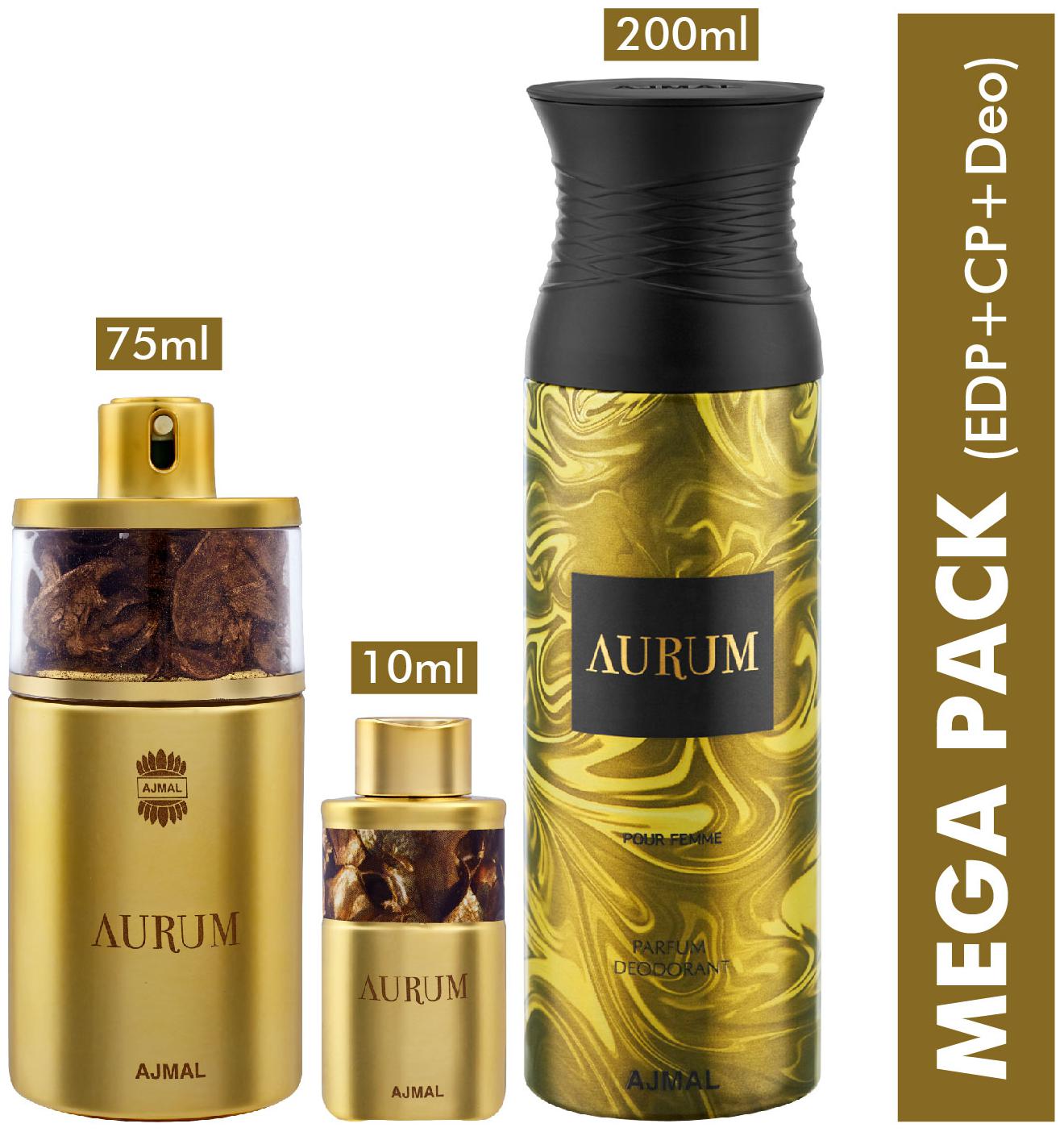 

Ajmal Aurum EDP 75ml Fruity perfume for Women Aurum Concentrated Fruity Perfume Free From Alcohol 10ml Women Ajmal Aurum Perfume Deodorant 200ml for Women