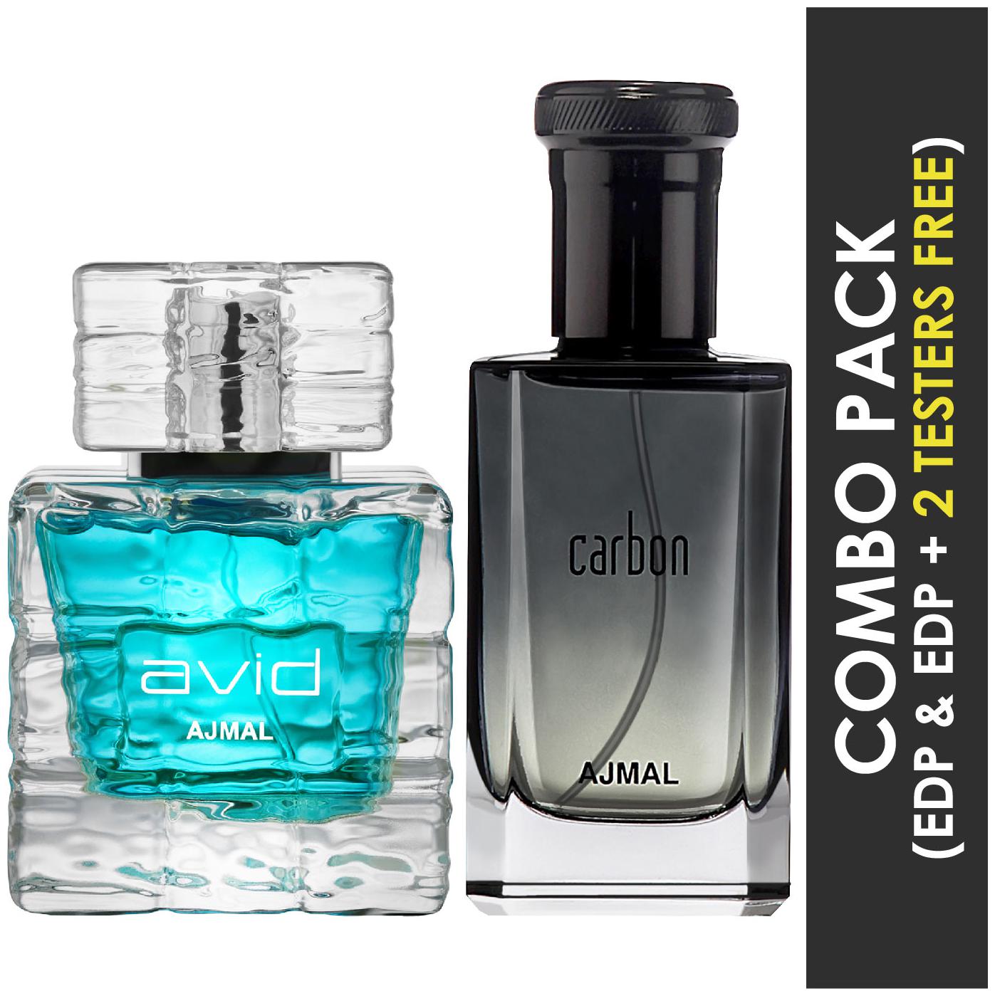 

Ajmal Avid EDP Aquatic Woody Perfume 75ml for Men and Carbon EDP Citrus Spicy Perfume 100ml for Men (Pack of 2)