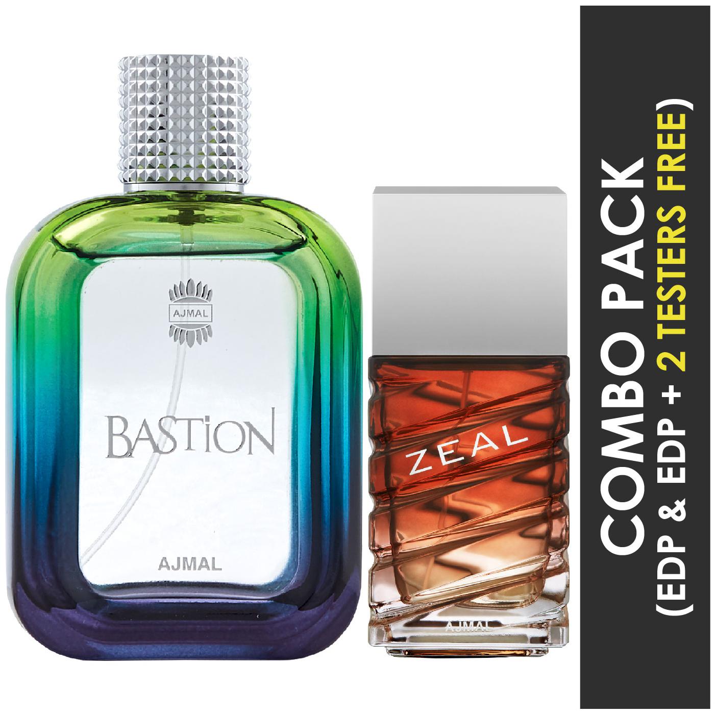 

Ajmal Bastion EDP Woody Aromatic Perfume 100ml for Men and Ajmal Zeal EDP Aquatic Woody Perfume 100ml for Men (Pack of 2)