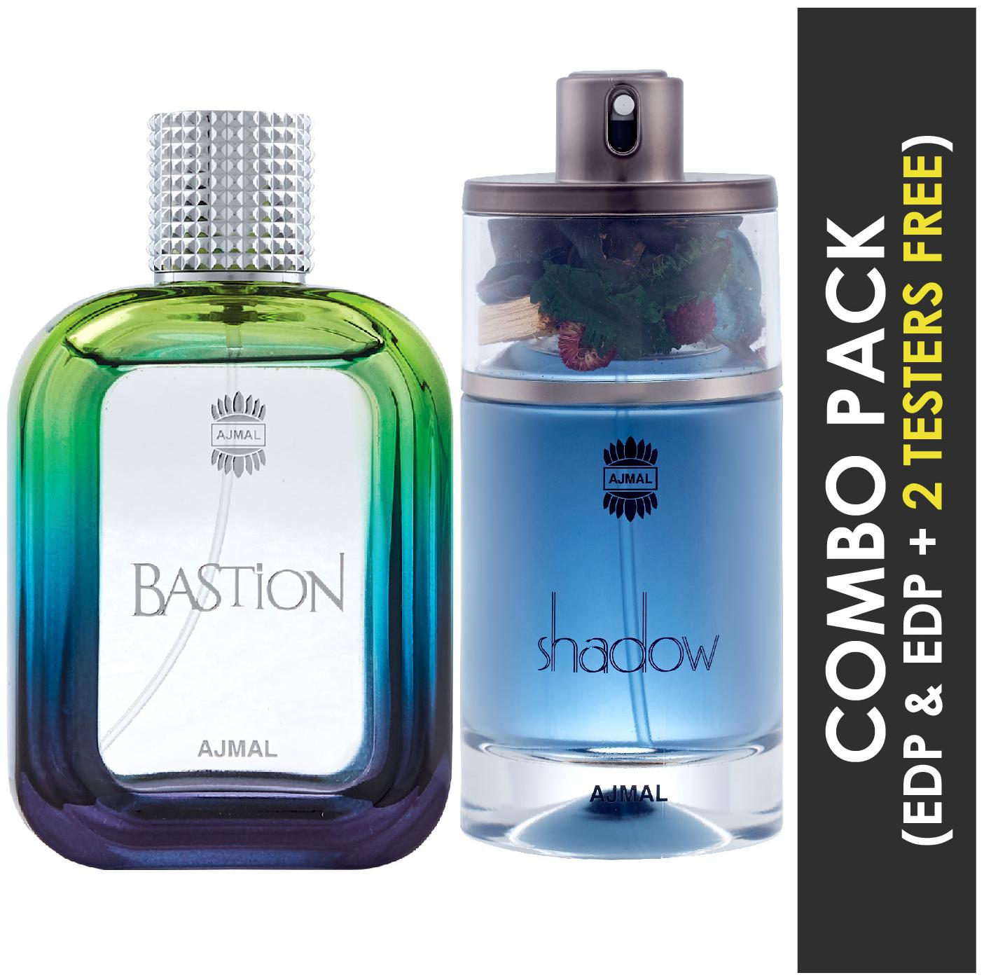 

Ajmal Bastion EDP Woody Aromatic Perfume 100ml for Men and Ajmal Shadow HIM EDP Spicy Woody Perfume 75ml for Men (Pack of 2)