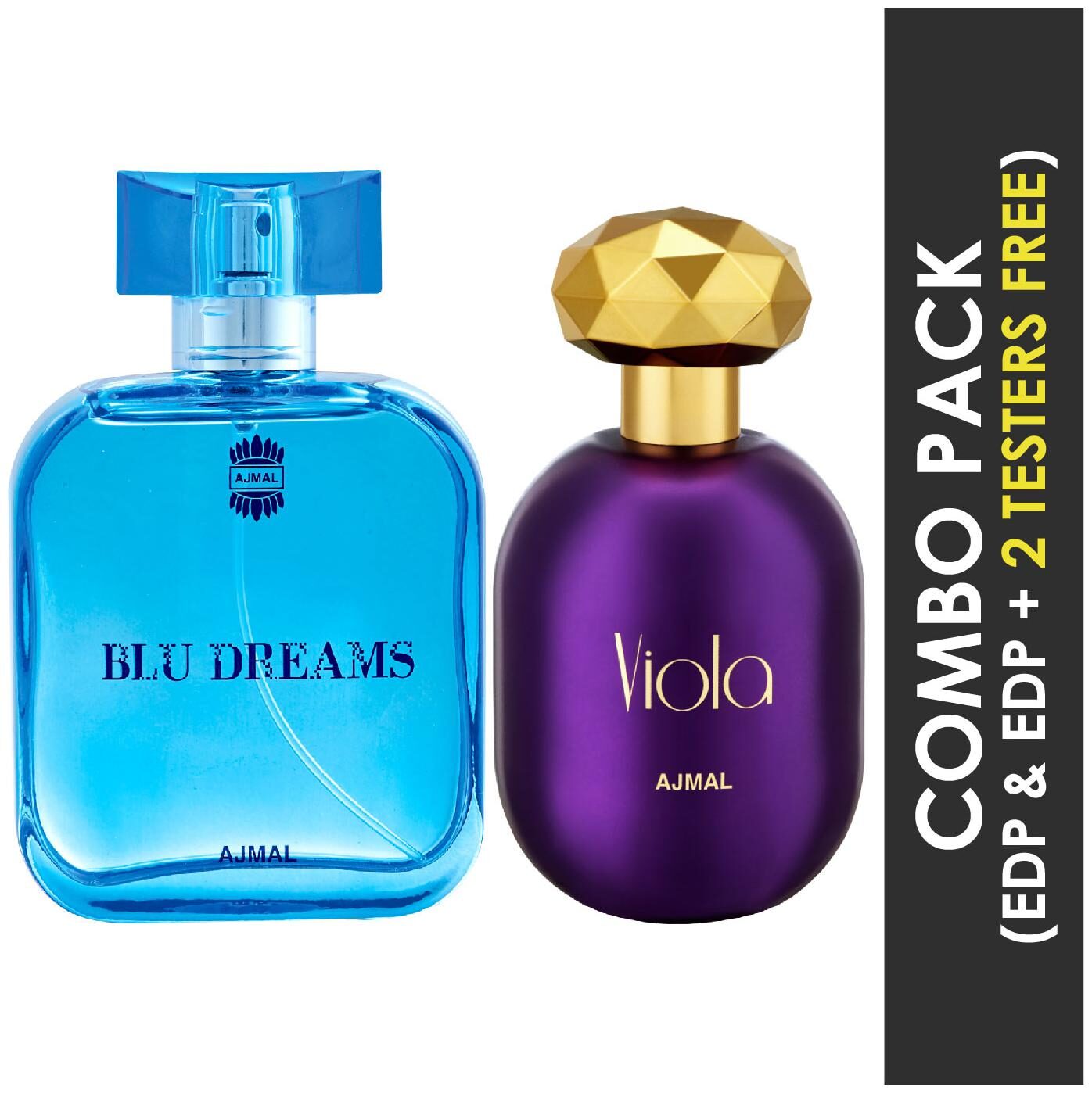 

Ajmal Blu Dreams EDP Citurs Fruity Perfume 100ml for Men and Viola EDP Fruity Floral Perfume 75ml for Women