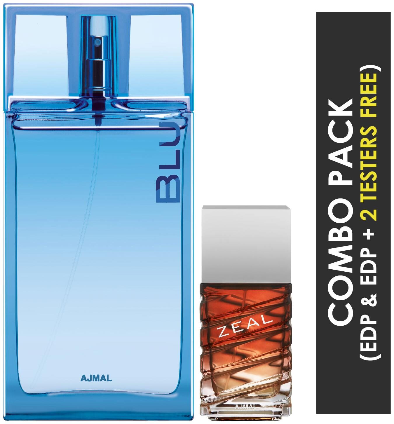 

Ajmal Blu EDP Aquatic Woody Perfume 90ml for Men and Ajmal Zeal EDP Aquatic Woody Perfume 100ml for Men (Pack of 2)