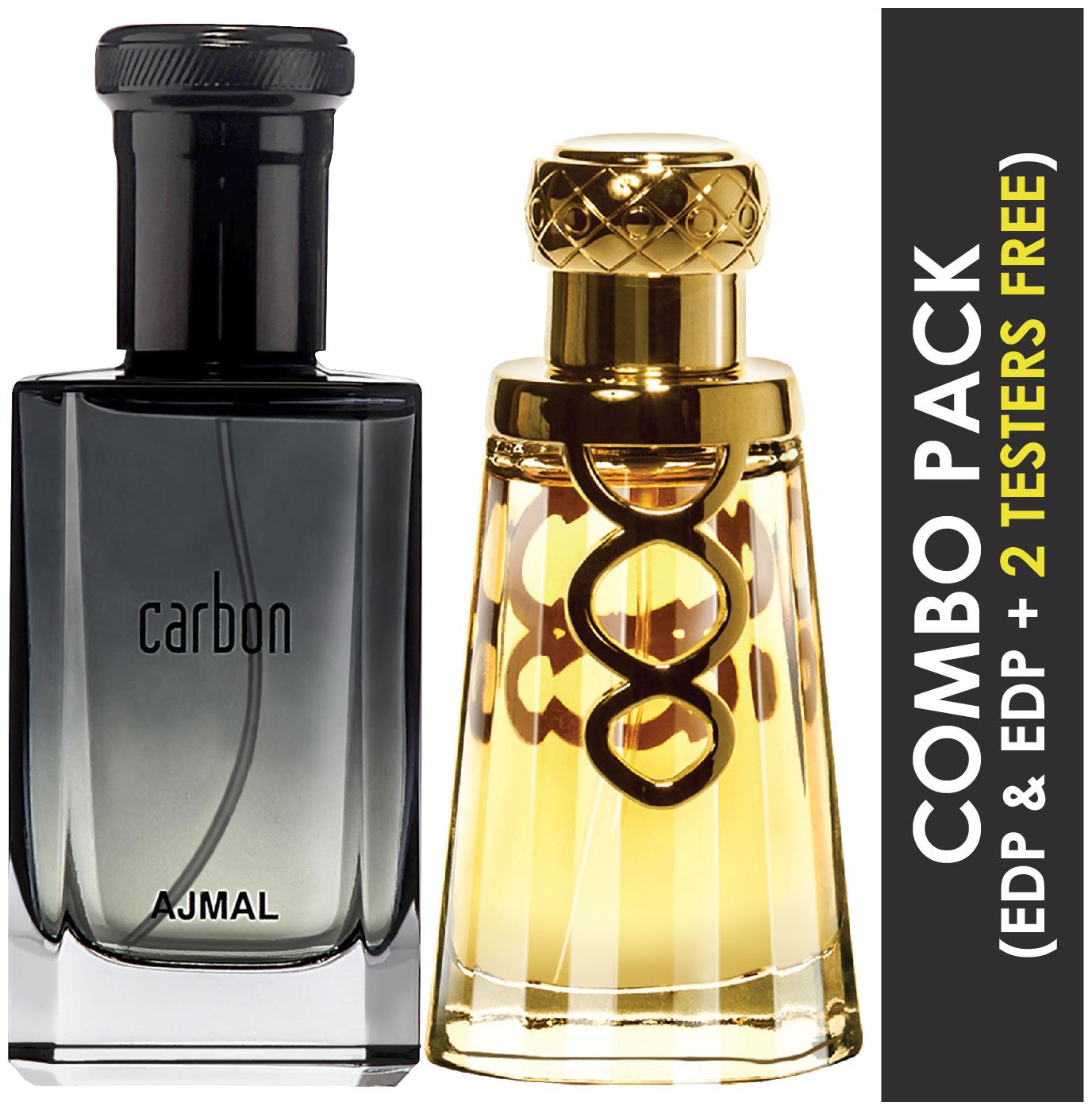 

Ajmal Carbon EDP Citrus Spicy Perfume 100ml for Men and Khallab EDP Woody Oudh Perfume 50ml for Unisex