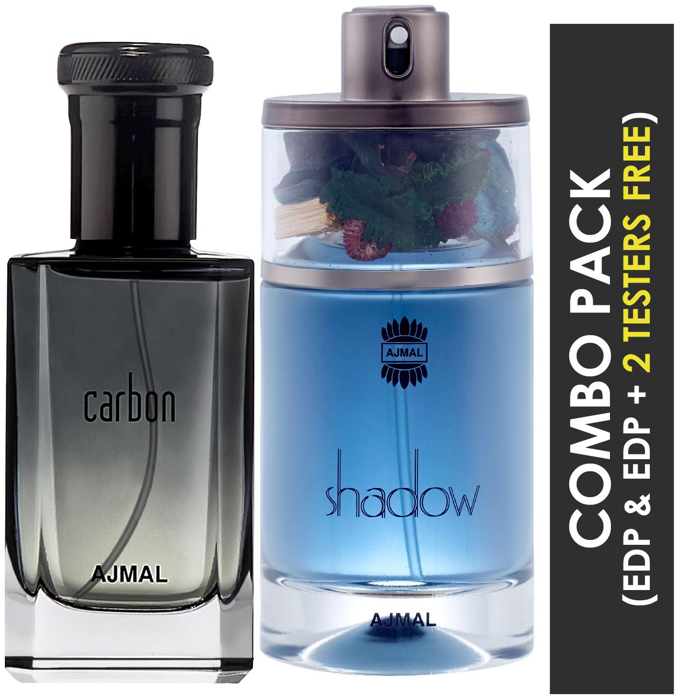 

Ajmal Carbon EDP Citrus Spicy Perfume 100ml for Men and Ajmal Shadow HIM EDP Spicy Woody Perfume 75ml for Men