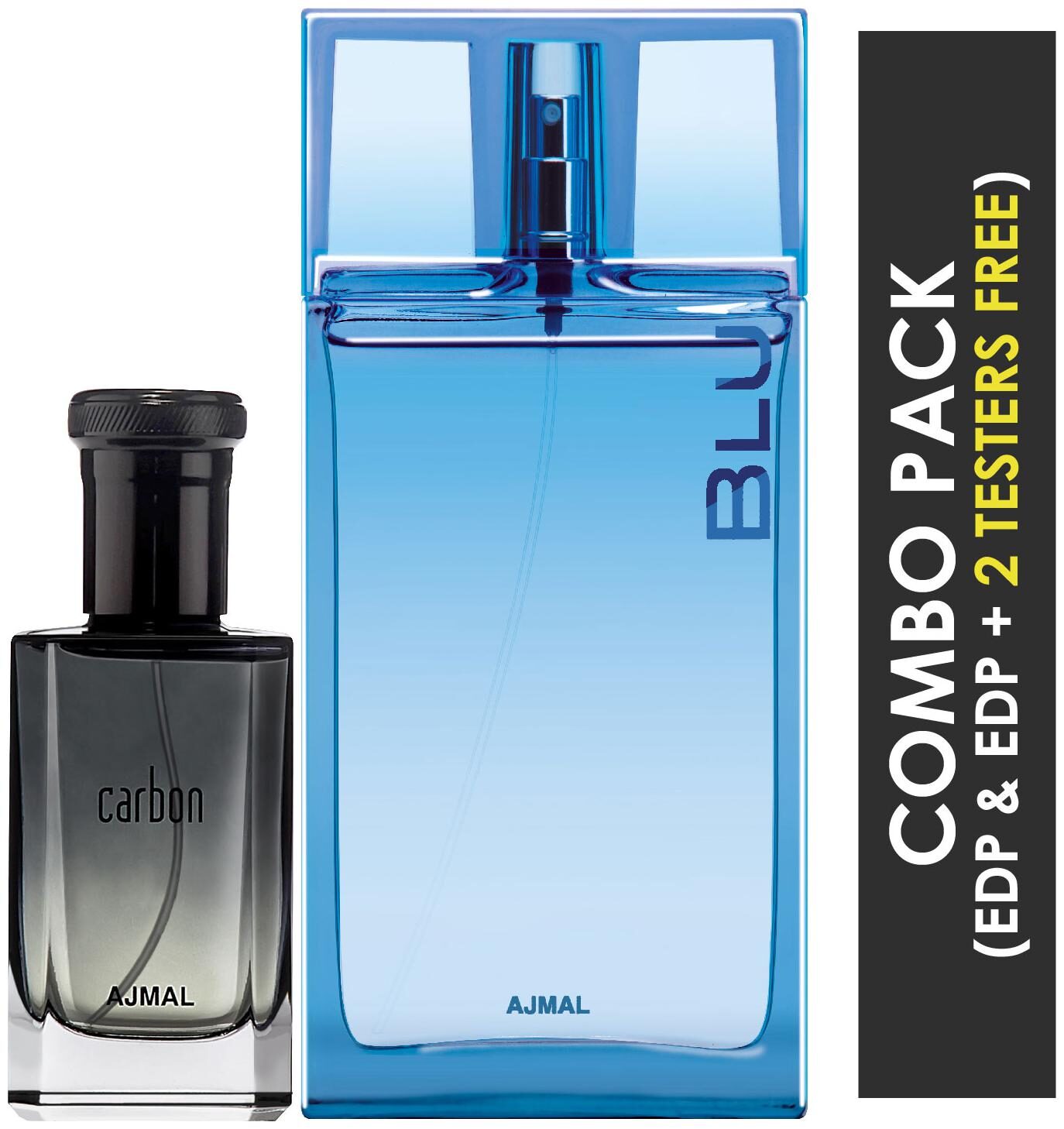 

Ajmal Carbon EDP Citrus Spicy Perfume 100ml for Men and Blu EDP Aquatic Woody Perfume 90ml for Men (Pack of 2)
