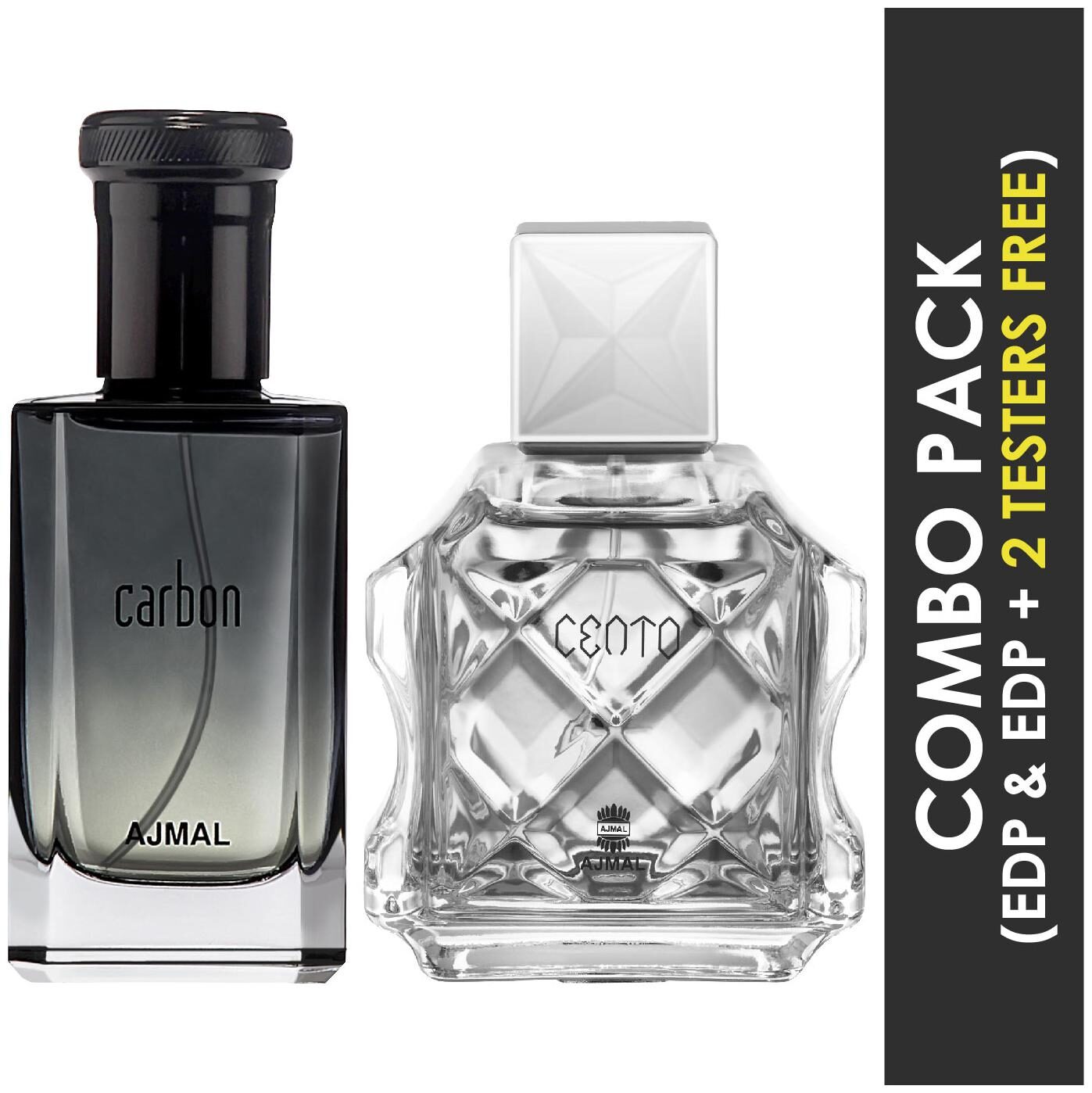 

Ajmal Carbon EDP Citrus Spicy Perfume 100ml for Men and Ajmal Cento EDP Citrus Aromatic Perfume 100ml for Men