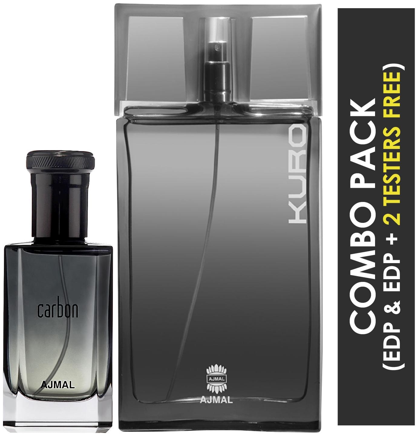 

Ajmal Carbon EDP Citrus Spicy Perfume 100ml for Men and Ajmal Kuro EDP Aromatic Spicy Perfume 90ml for Men (Pack of 2)