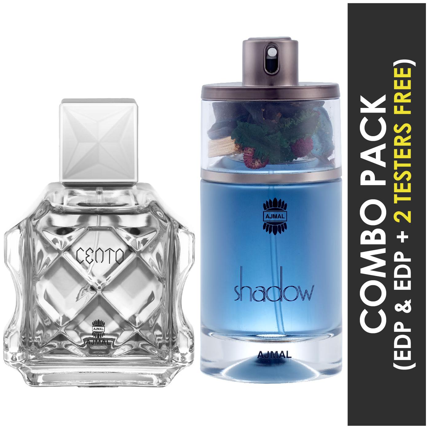 

Ajmal Cento EDP Citrus Aromatic Perfume 100ml for Men and Ajmal Shadow HIM EDP Spicy Woody Perfume 75ml for Men