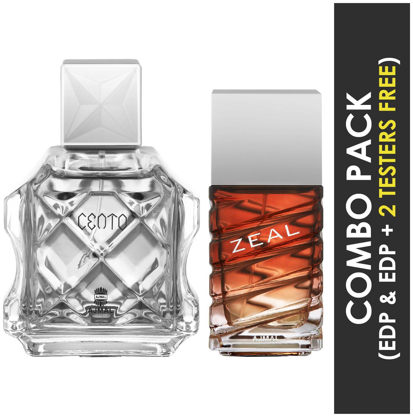 

Ajmal Cento EDP Citrus Aromatic Perfume 100ml for Men and Ajmal Zeal EDP Aquatic Woody Perfume 100ml for Men