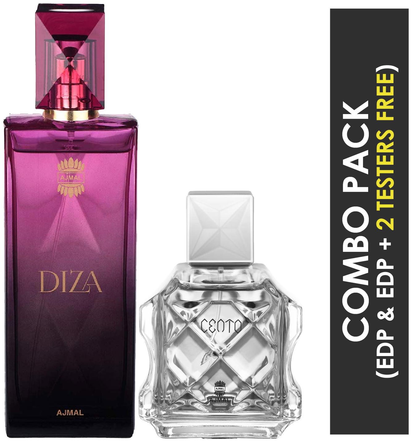 

Ajmal Diza EDP Fruity Floral Perfume 100ml for Women and Cento EDP Citrus Aromatic Perfume 100ml for Men