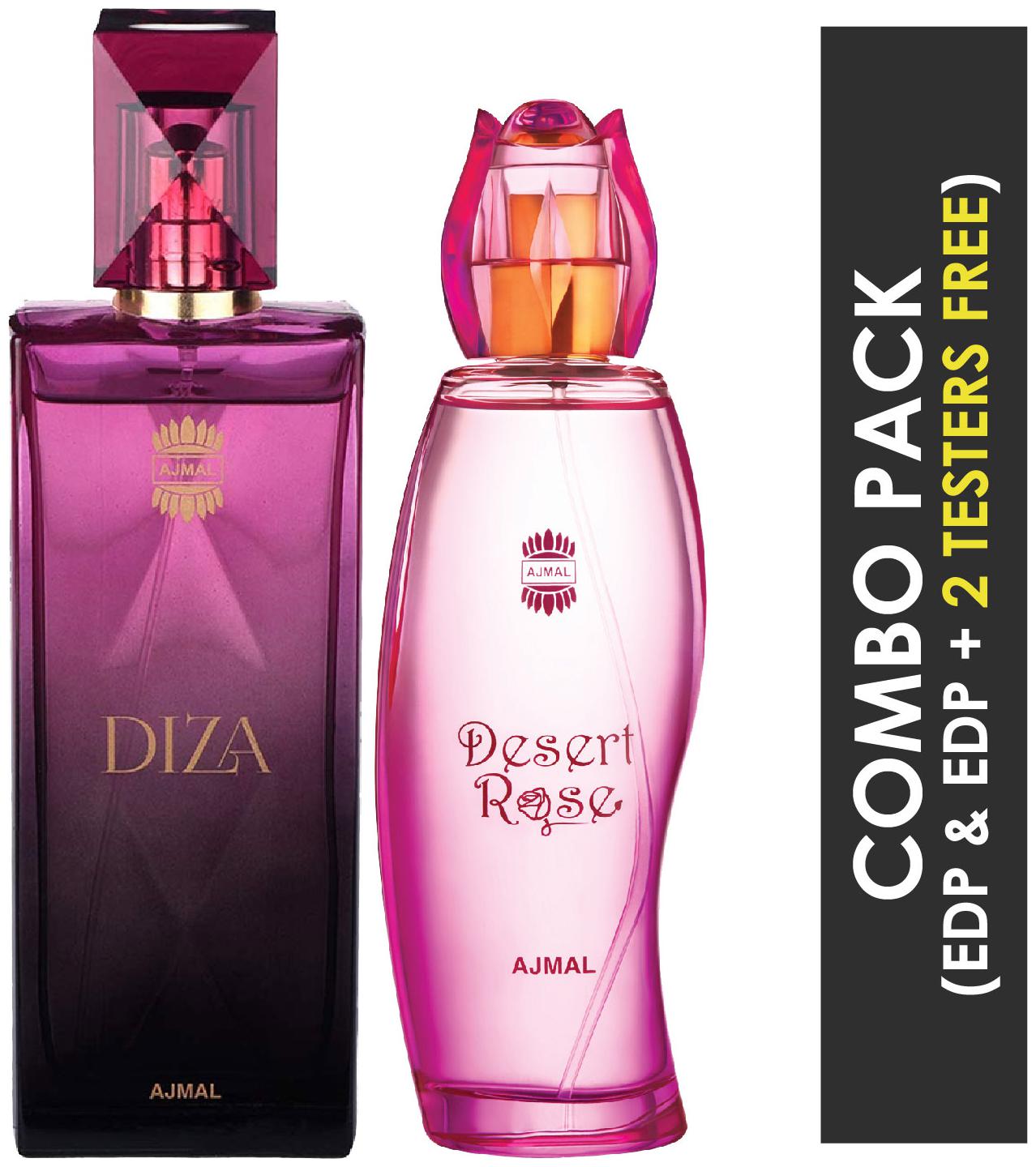 

Ajmal Diza EDP Fruity Floral Perfume 100ml for Women and Ajmal Desert Rose EDP Floral Oriental Perfume 100ml for Women