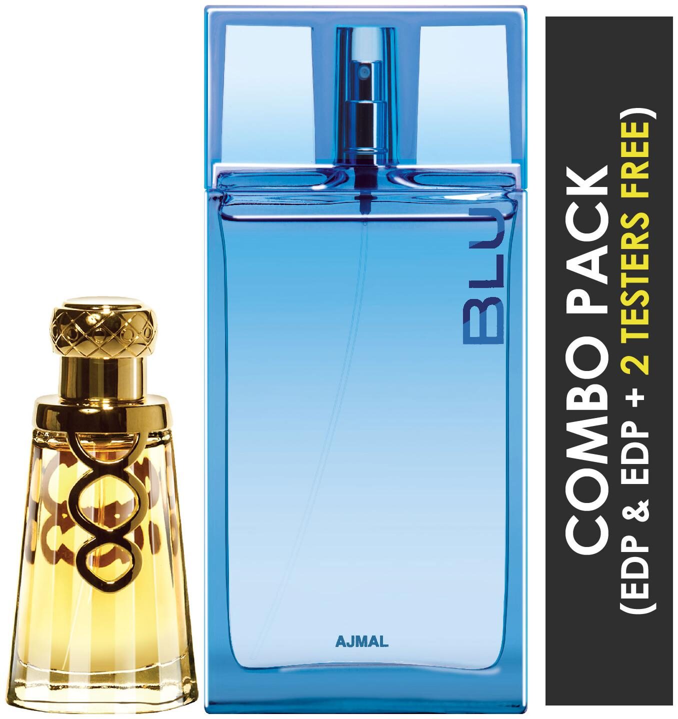 

Ajmal Khallab EDP Woody Oudh Perfume 50ml for Unisex and Ajmal Blu EDP Aquatic Woody Perfume 90ml for Men (Pack of 2)