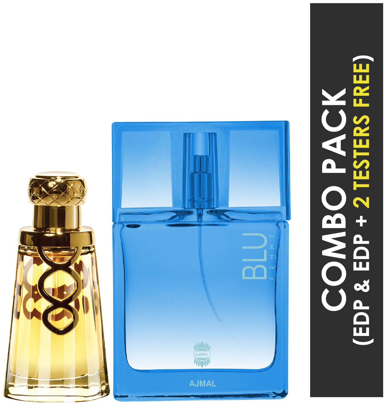 

Ajmal Khallab EDP Woody Oudh Perfume 50ml for Unisex and Blu Femme EDP Floral Woody Perfume 50ml for Women
