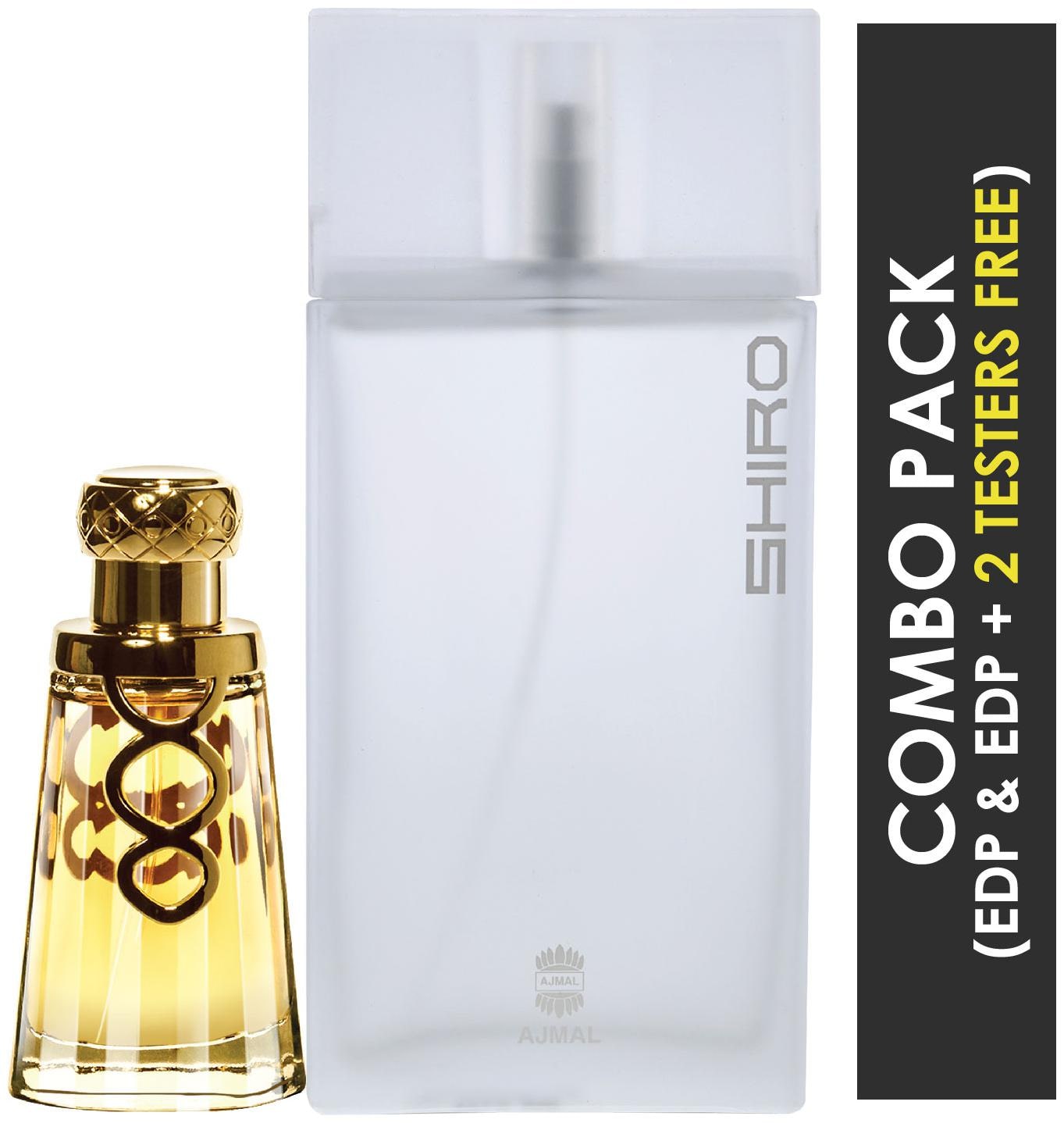 

Ajmal Khallab EDP Woody Oudh Perfume 50ml for Unisex and Ajmal Shiro EDP Citrus Spicy Perfume 90ml for Men