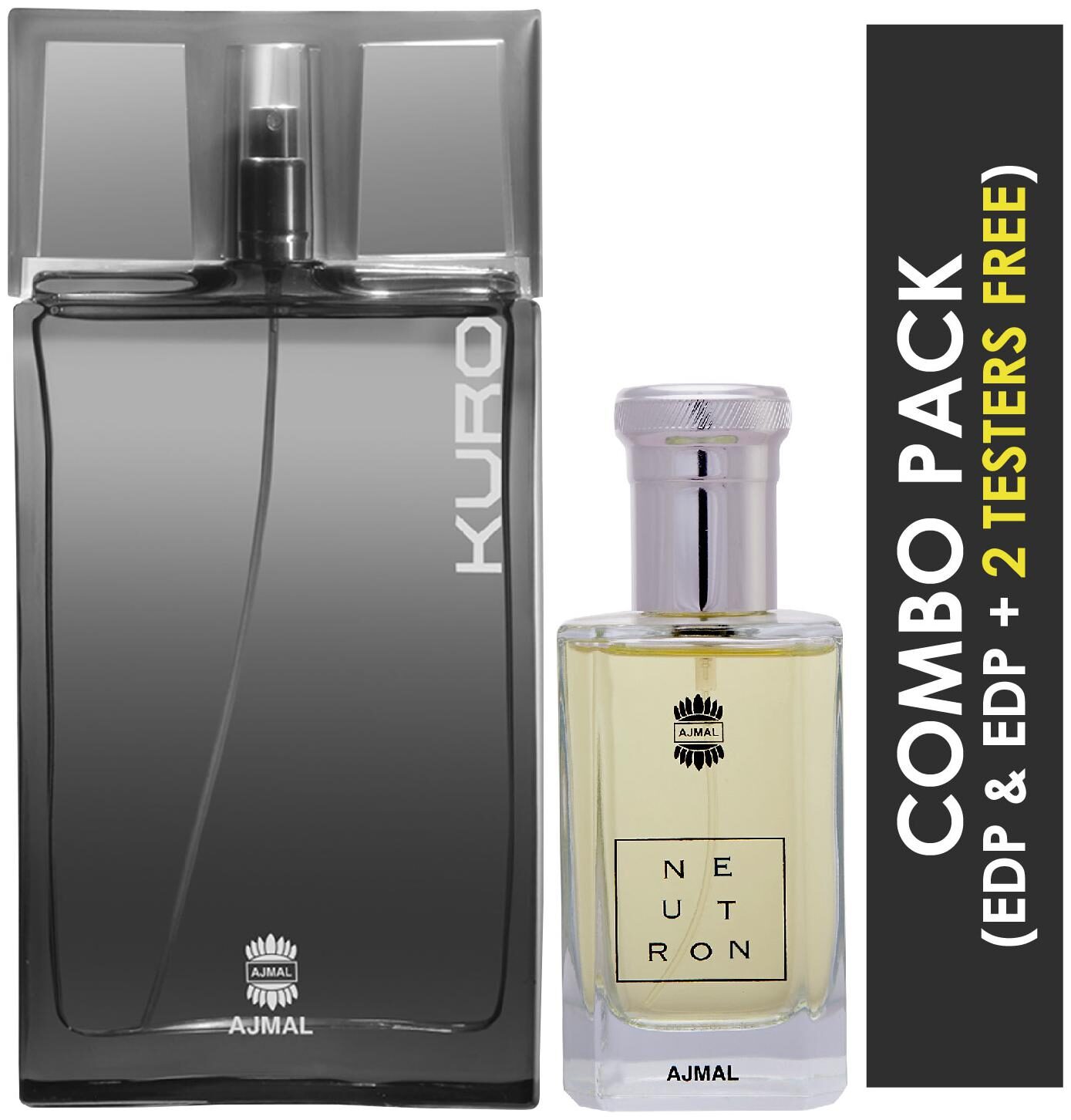 

Ajmal Kuro EDP Aromatic Spicy Perfume 90ml for Men and Neutron EDP Citrus Fruity Perfume 100ml for Men (Pack of 2)