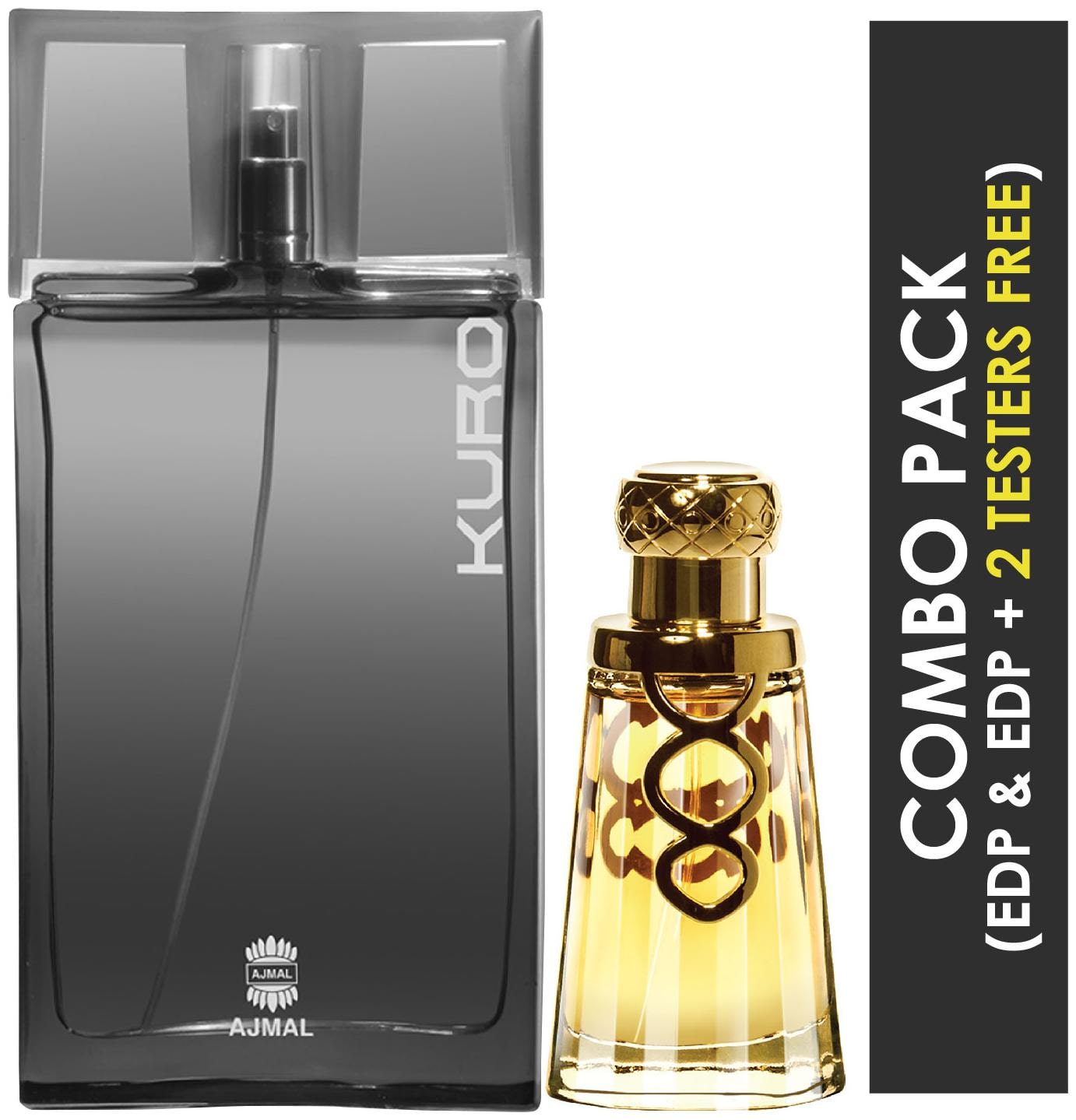 

Ajmal Kuro EDP Aromatic Spicy Perfume 90ml for Men and Khallab EDP Woody Oudh Perfume 50ml for Unisex