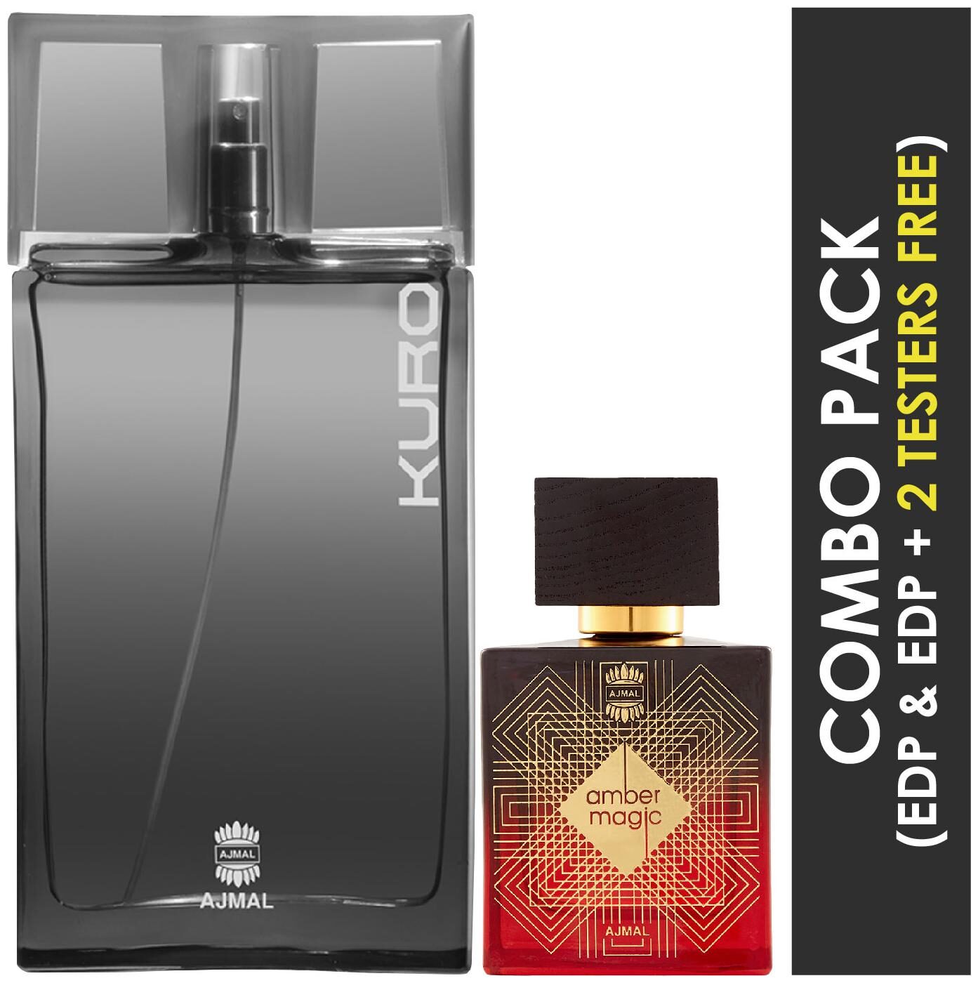 

Ajmal Kuro EDP Aromatic Spicy Perfume 90ml for Men and Ajmal Amber Magic EDP Spicy Aromatic Perfume 100ml for Men (Pack of 2)