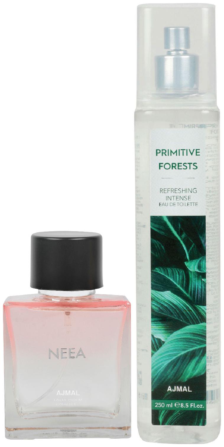 

Ajmal Neea Edp For Women 100Ml Primitive Forest Edt For Men Women 250Ml Combo Pack Of 2 (Total 350Ml)