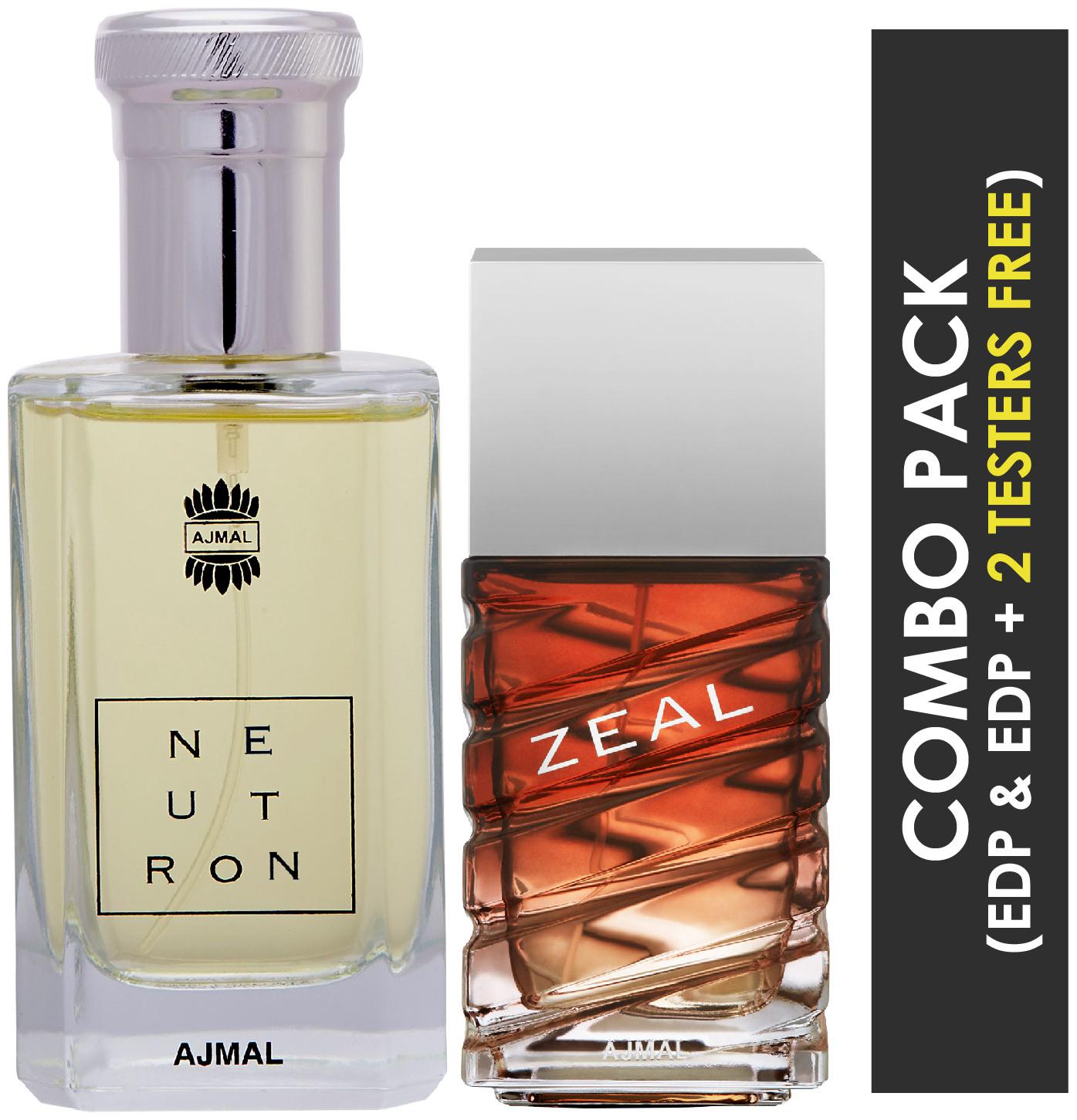 

Ajmal Neutron EDP Citrus Fruity Perfume 100ml for Men and Ajmal Zeal EDP Aquatic Woody Perfume 100ml for Men (Pack of 2)