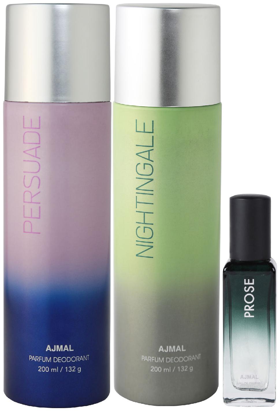 

Ajmal Persuade Distraction Deo each 200 ml Prose EDP 20 mlPack of 3 for Men Women