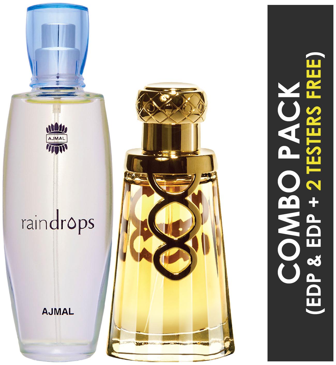 

Ajmal Raindrops EDP Floral Chypre Perfume 50ml for Women and Khallab EDP Woody Oudh Perfume 50ml for Unisex