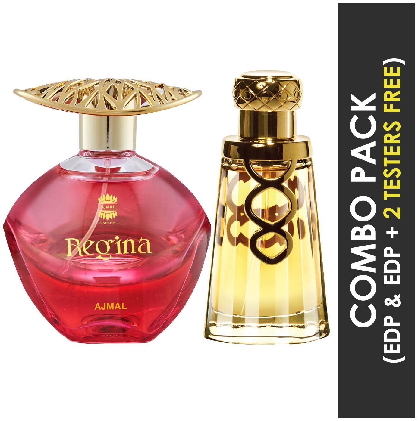 

Ajmal Regina EDP Floral Fruity Perfume 100ml for Women and Khallab EDP Woody Oudh Perfume 50ml for Unisex