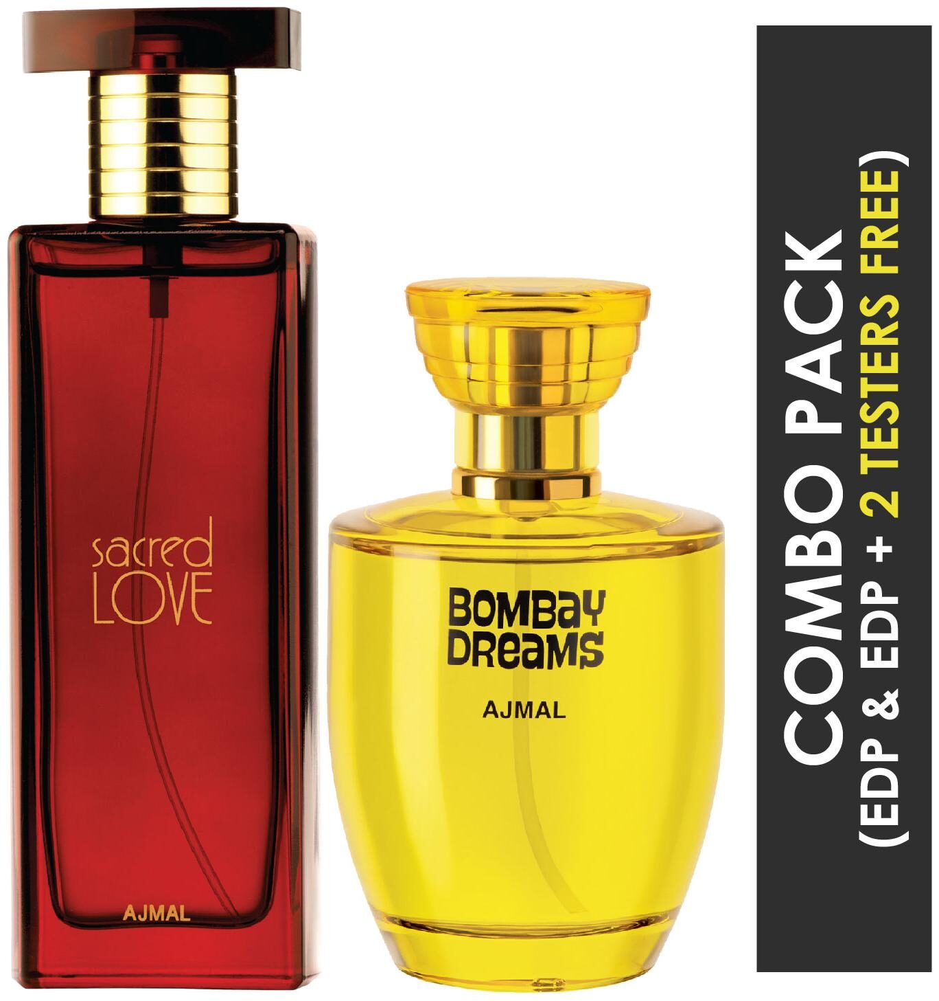 

Ajmal Sacred Love EDP Floral Musky Perfume 50ml for Women and Ajmal Bombay Dreams EDP Floral Fruity Perfume 100ml for Women
