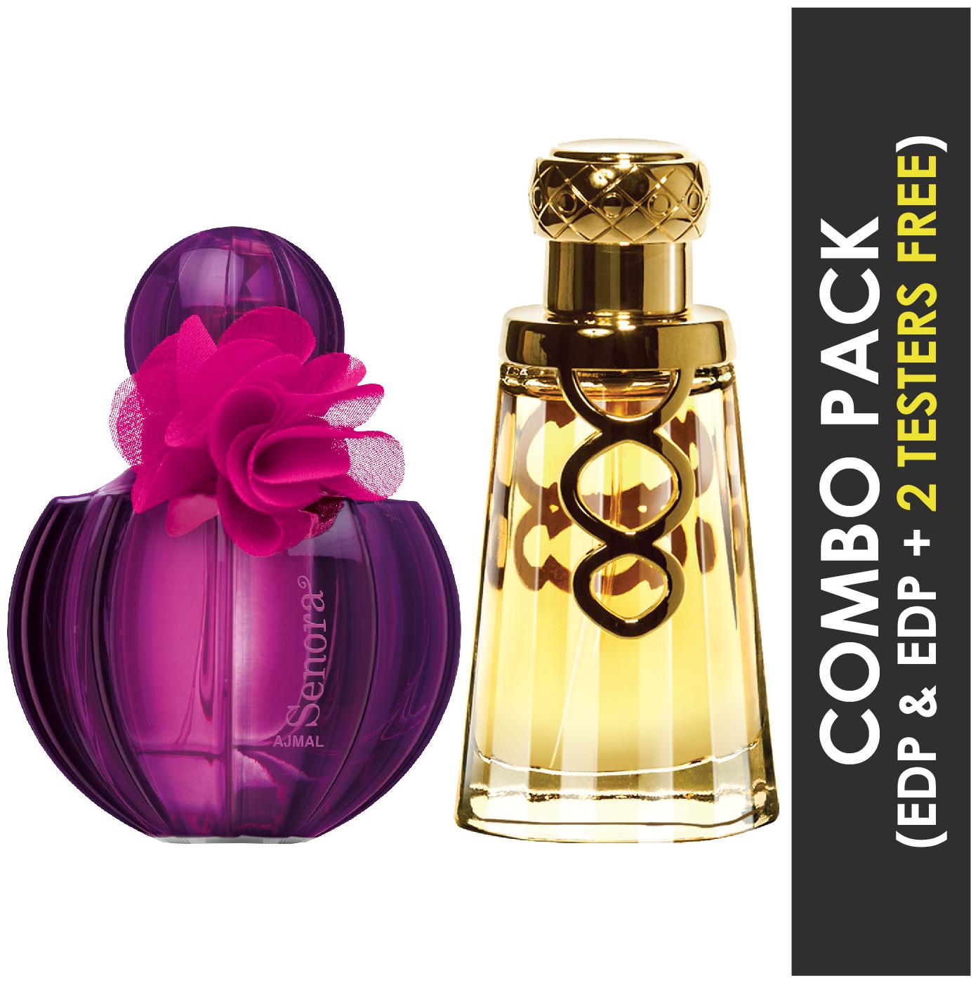 

Ajmal Senora EDP Floral Spicy Perfume 75ml for Women and Khallab EDP Woody Oudh Perfume 50ml for Unisex