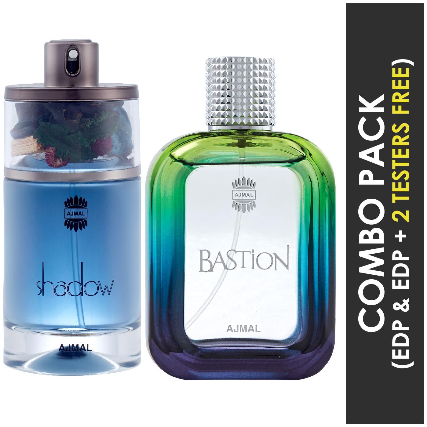 

Ajmal Shadow HIM EDP Spicy Woody Perfume 75ml for Men and Ajmal Bastion EDP Woody Aromatic Perfume 100ml for Men