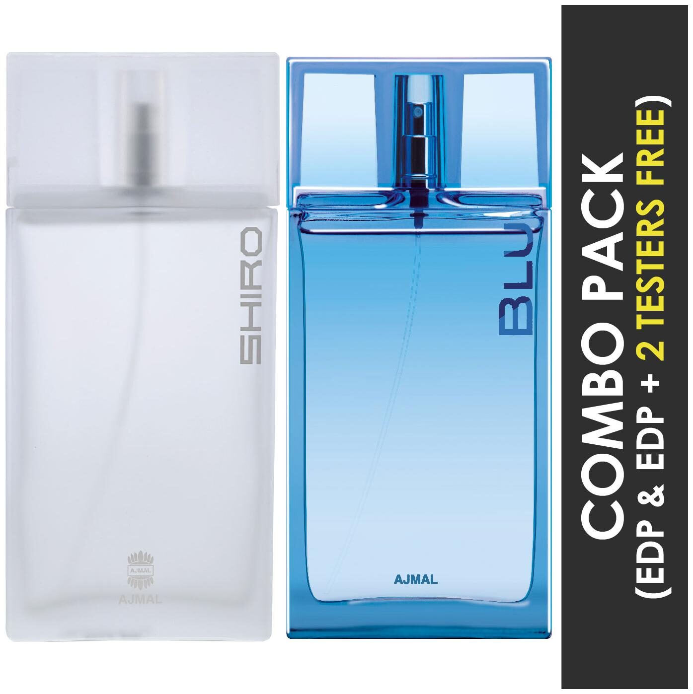 

Ajmal Shiro EDP Citrus Spicy Perfume 90ml for Men and Blu EDP Aquatic Woody Perfume 90ml for Men (Pack of 2)