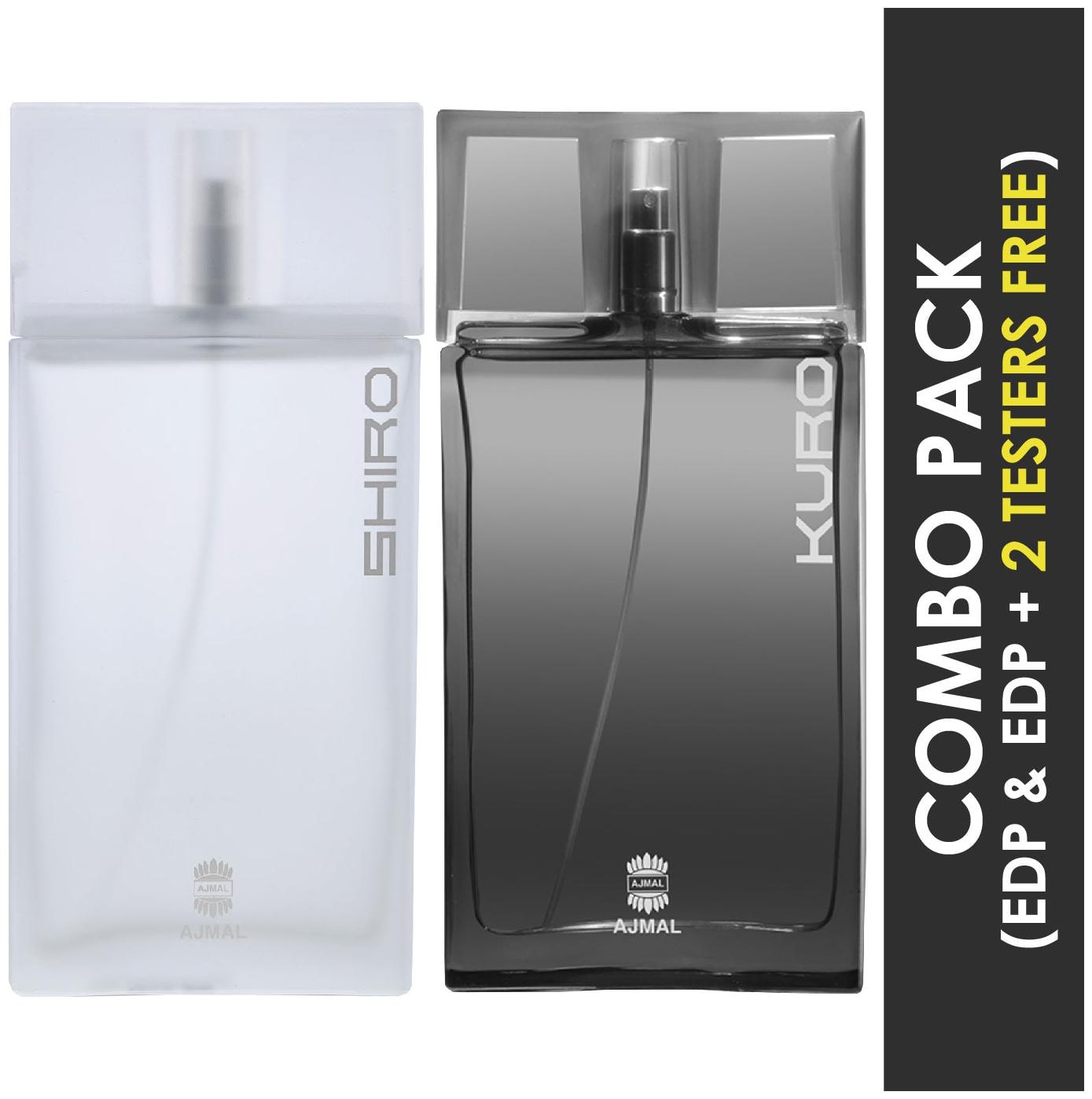 

Ajmal Shiro EDP Citrus Spicy Perfume 90ml for Men and Ajmal Kuro EDP Aromatic Spicy Perfume 90ml for Men (Pack of 2)