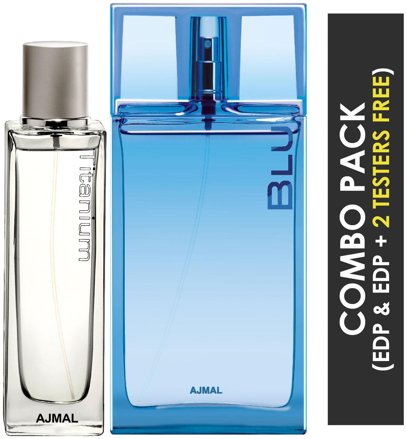 

Ajmal Titanium EDP Citrus Spicy Perfume 100ml for Men and Blu EDP Aquatic Woody Perfume 90ml for Men (Pack of 2)