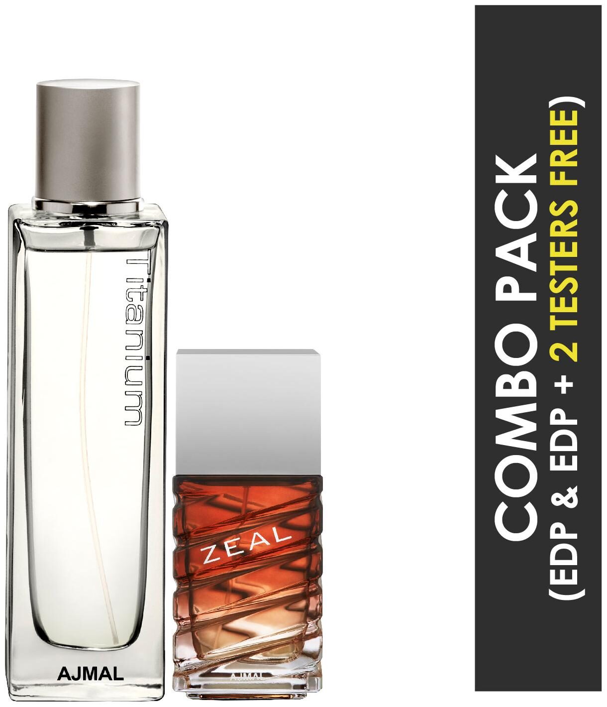 

Ajmal Titanium EDP Citrus Spicy Perfume 100ml for Men and Ajmal Zeal EDP Aquatic Woody Perfume 100ml for Men (Pack of 2)