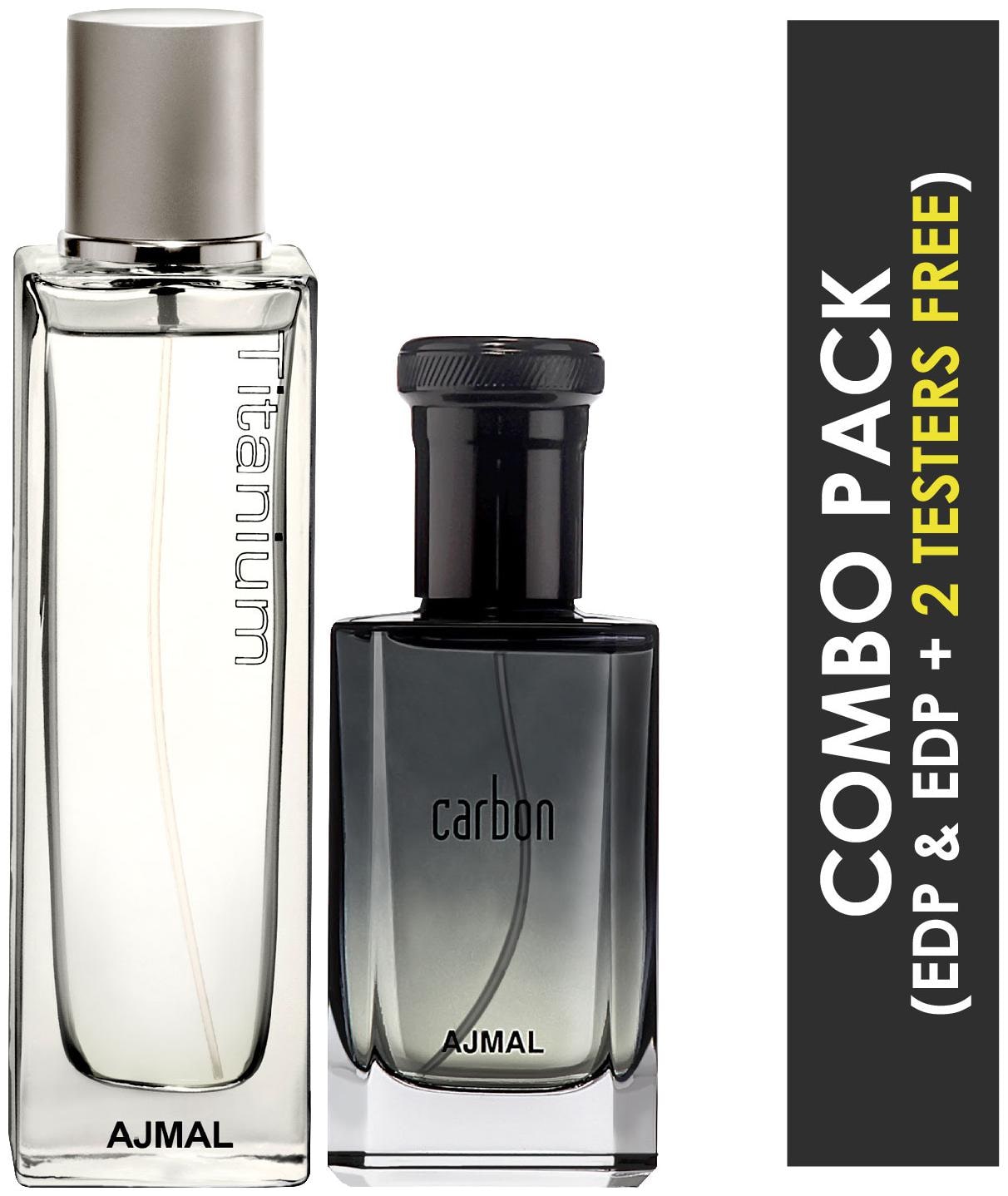 

Ajmal Titanium EDP Citrus Spicy Perfume 100ml for Men and Carbon EDP Citrus Spicy Perfume 100ml for Men (Pack of 2)