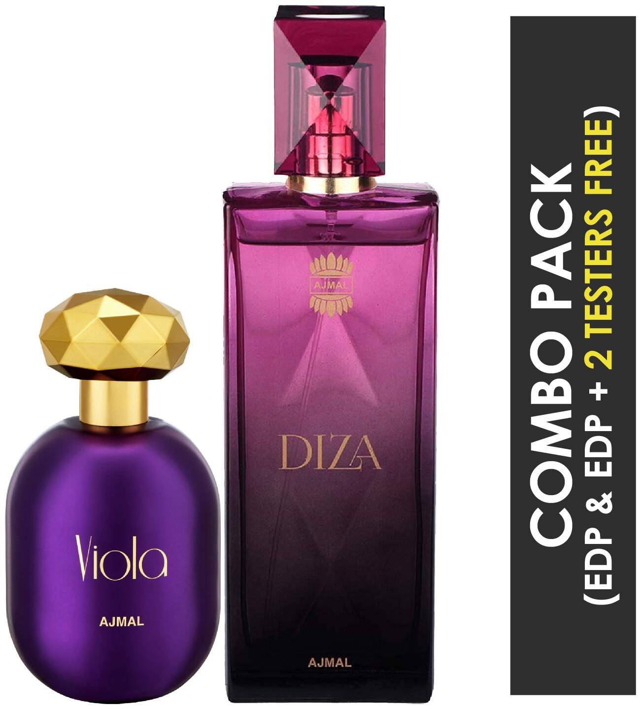 

Ajmal Viola EDP Fruity Floral Perfume 75ml for Women and Ajmal Diza EDP Fruity Floral Perfume 100ml for Women