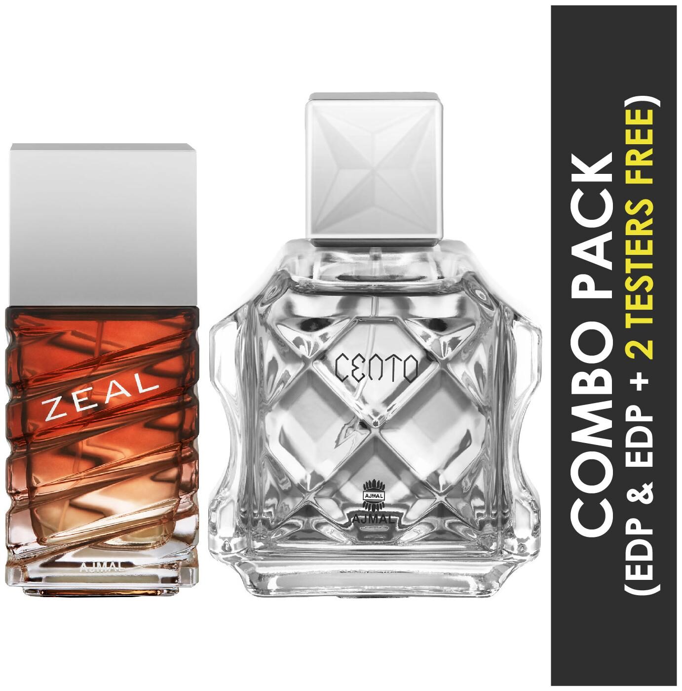 

Ajmal Zeal EDP Aquatic Woody Perfume 100ml for Men and Ajmal Cento EDP Citrus Aromatic Perfume 100ml for Men