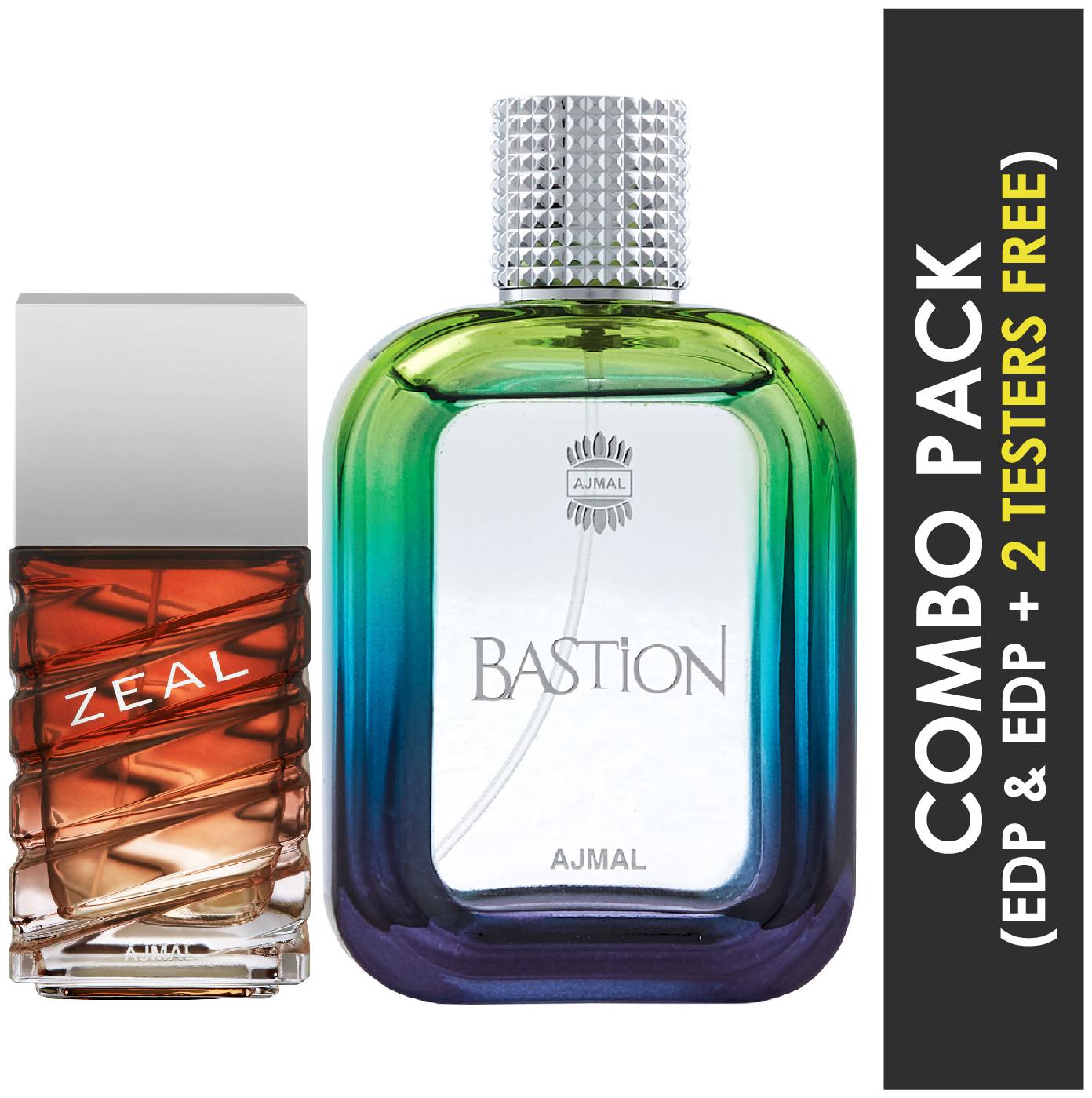

Ajmal Zeal EDP Aquatic Woody Perfume 100ml for Men and Ajmal Bastion EDP Woody Aromatic Perfume 100ml for Men (Pack of 2)
