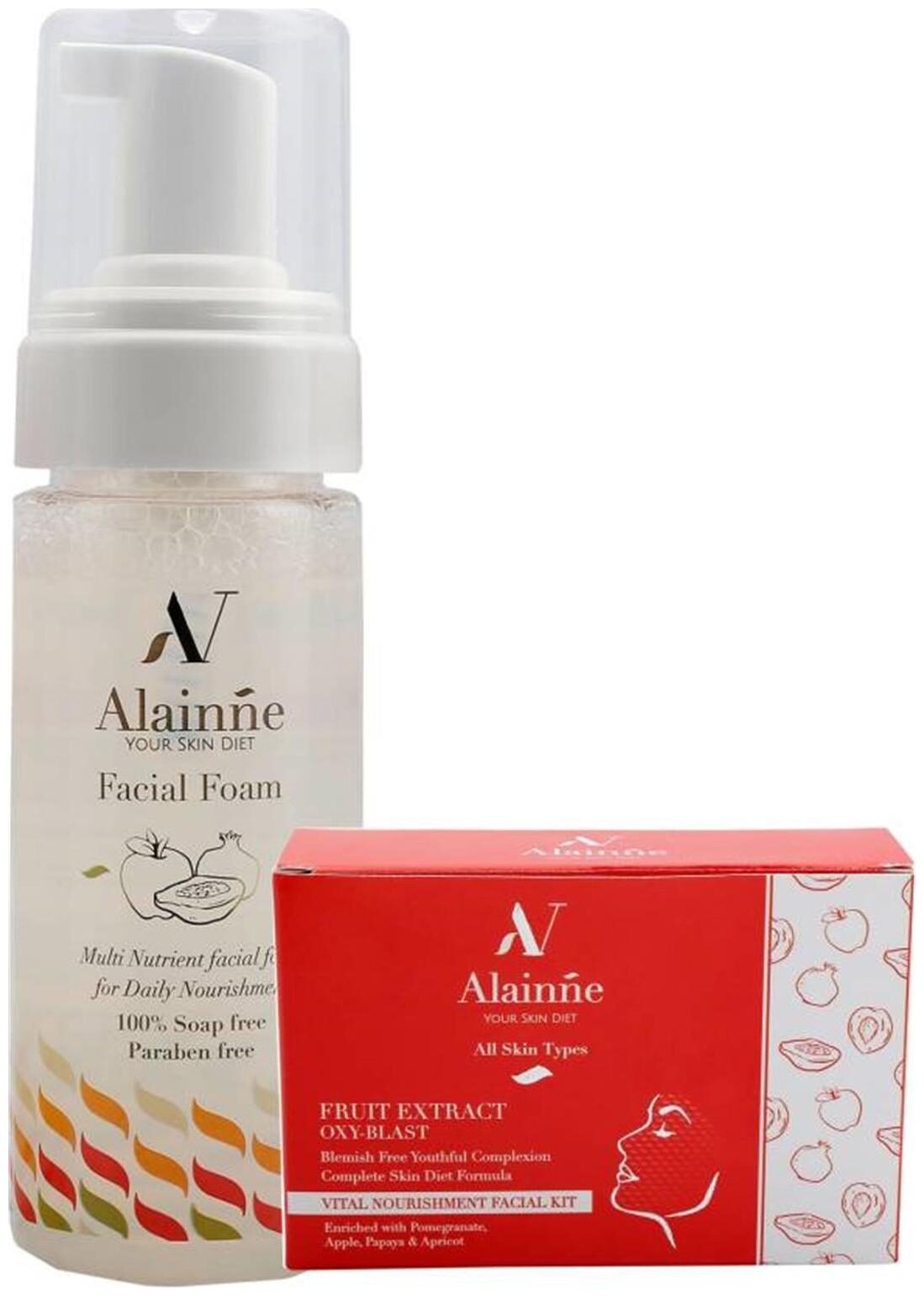 

Alainne Facial Foam Multi-Nutrient Fruit (Oxy Blast) Facial Kit Combo Pack 200 g (Set of 2)