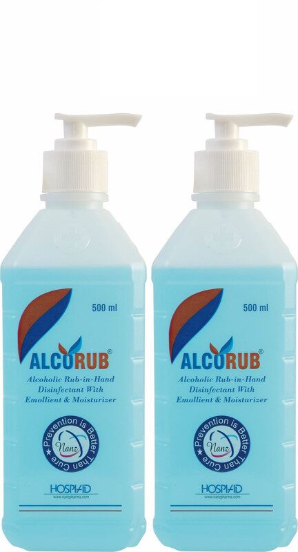 

Alcorub Hand Sanitizer Liquid 500 ml (Pack of 2)