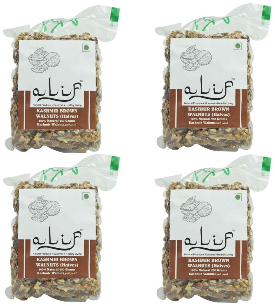 

Alif Kashmiri Walnut (Akhrot) Brown Halves 250g (Pack of 4)