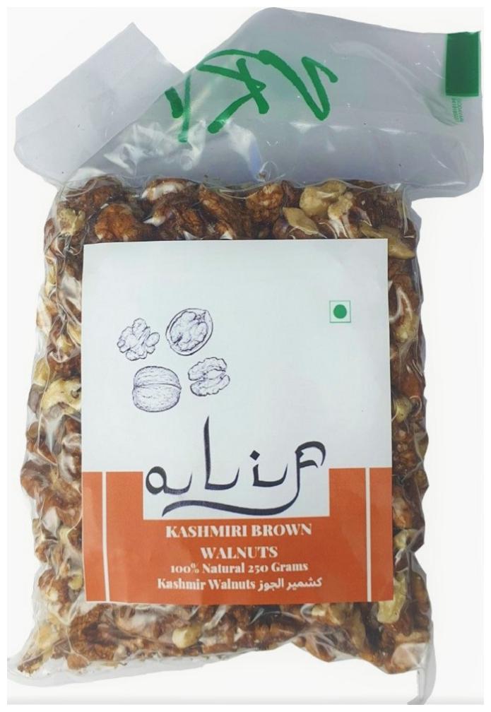 

Alif Kashmiri Brown Walnuts (Akhrot) Golden Quarters 250 g