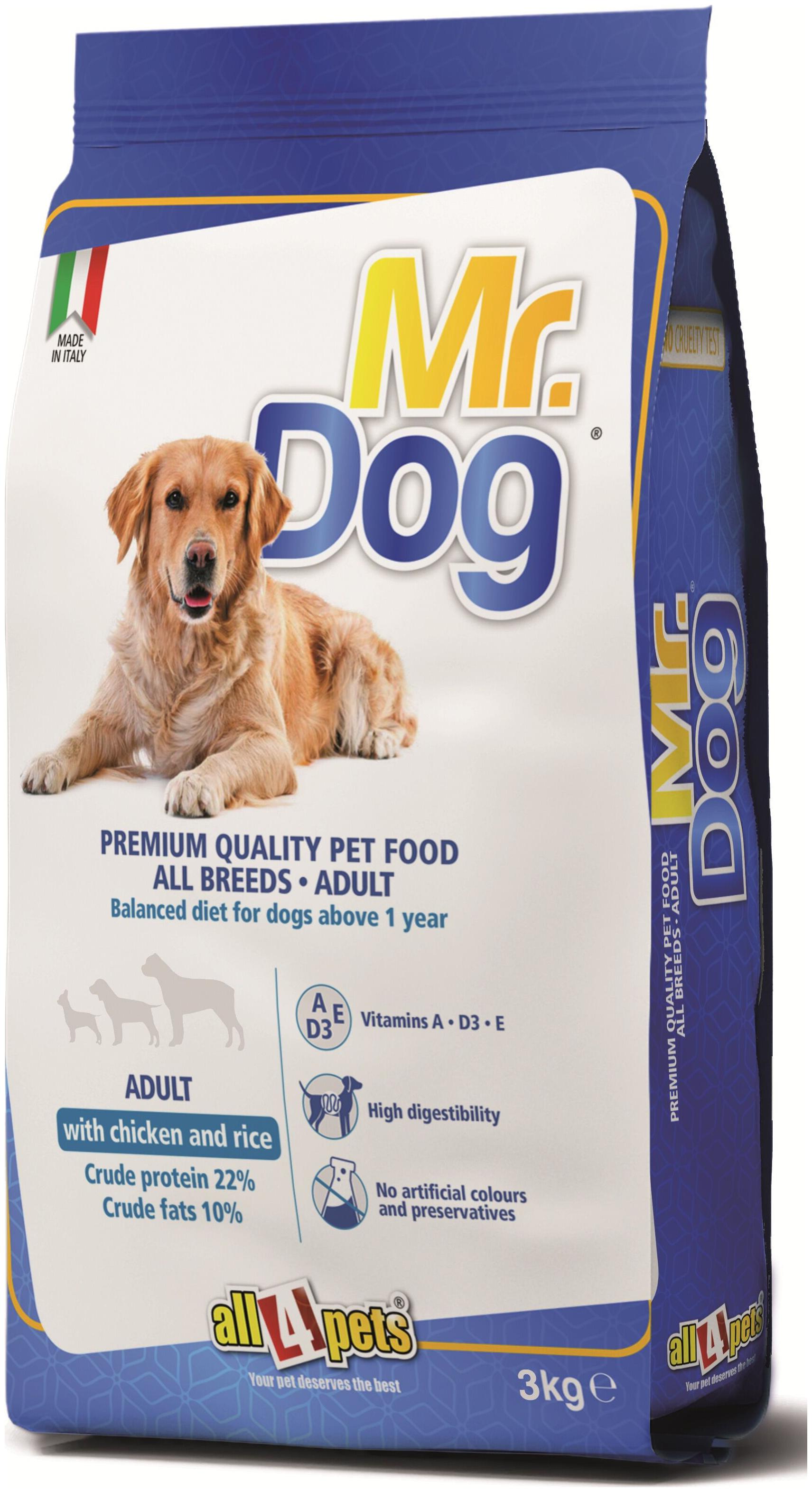 

All4Pets Mr Dog All Breeds Adult with Chicken Rice 3kg