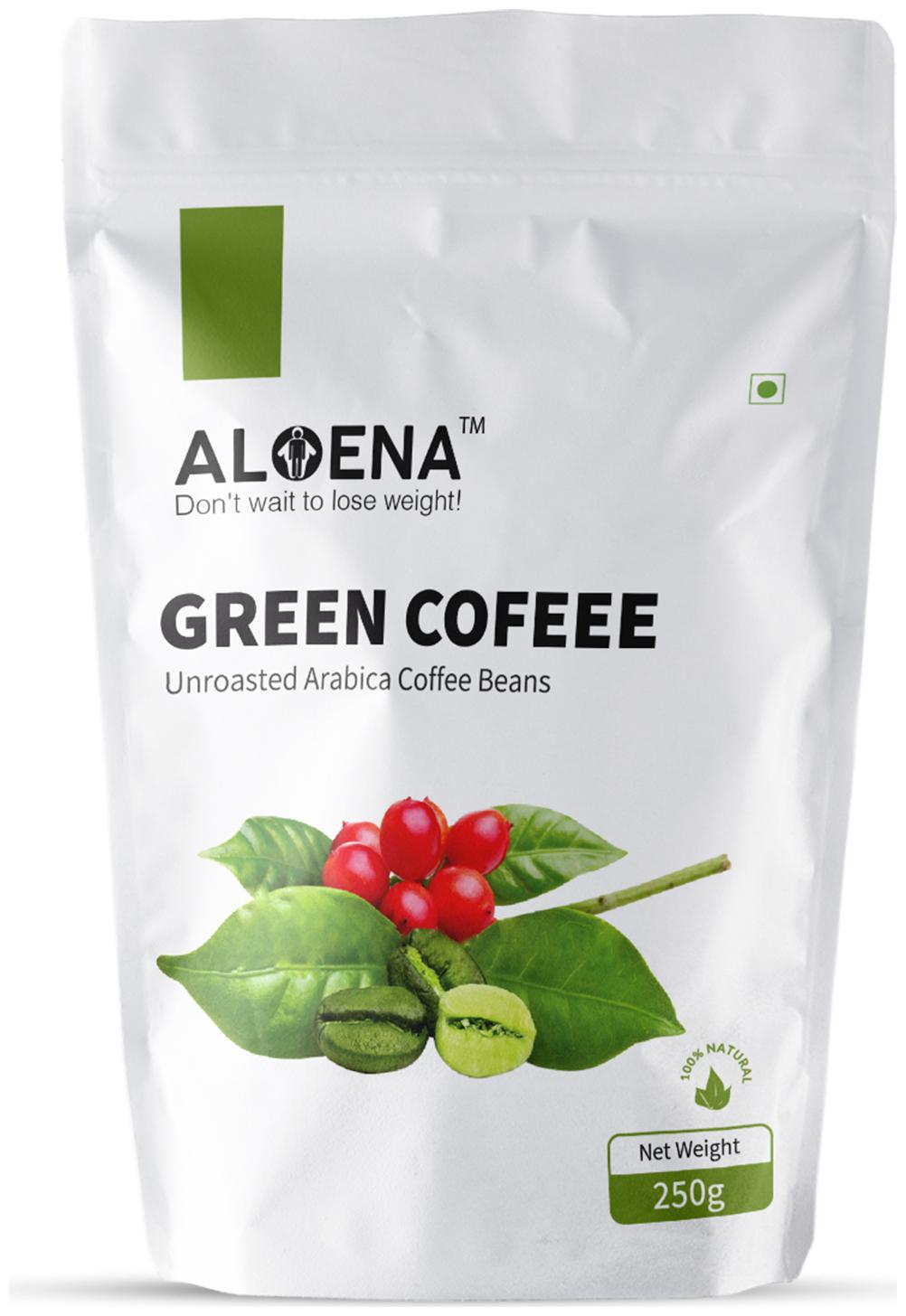 

Aloena Green Coffee Natural and Premium Arabica Grade AAA Beans 250 g