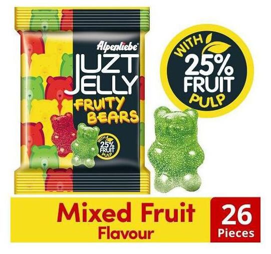 

ALPENLIEBE Juzt Jelly Fruity Bears - Mixed Fruit Flavour 26 pcs